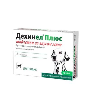 KRKA Dechinel plus for dogs pills with the taste of meat 2 pcs - Buy Online on GoSupps.com