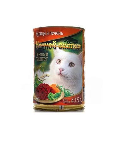 Night Hunter Canned food for cats paste with chicken and liver 415 g - Buy Online on GoSupps.com