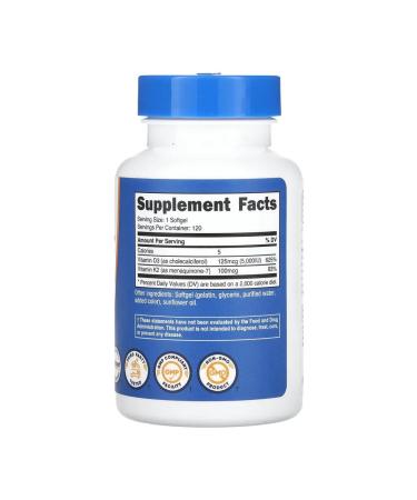 Nutricost Vitamin K2+D3 120 soft tablets - Buy Online on GoSupps.com