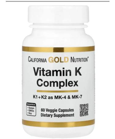 California Gold Nutrition California Gold Vitamin K 60 Capsules
