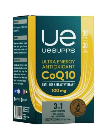 UESUPPS Ultra Energy Antioxidant Coenzyme Q10 100 mg 30 caps - Buy Online on GoSupps.com