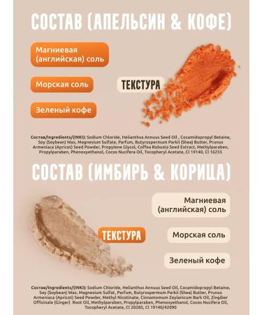 VIDA Creatica Set of Body Scrubs Orange - Coffee and Ginger - Cinnamon - Buy Online on GoSupps.com