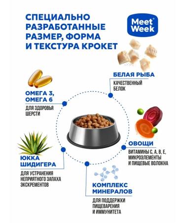 MeetWeek Dry food for sterilized cats white fish 0.5 kg - Buy Online on GoSupps.com