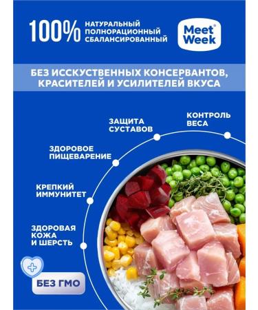 MeetWeek Dry food for dogs of medium breeds turkey with rice 0.5 kg - Buy Online on GoSupps.com