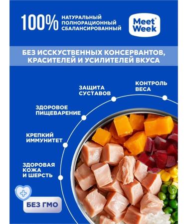 MeetWeek Dry food for dogs of medium breeds bird with vegetables 0.5 kg - Buy Online on GoSupps.com