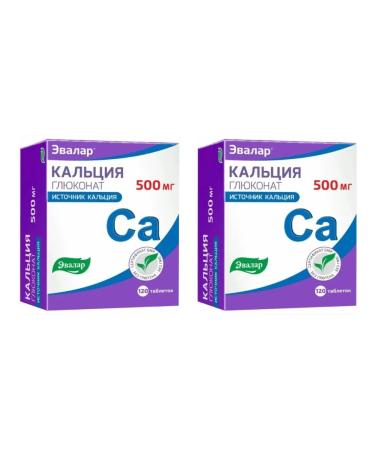 Evalar Calcium gluconate 500 mg 120 tab (530 mg) x 2 un