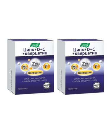 Evalar Zinc+D+C+Quercetin for immunity 200 Tab (0.27g) x 2 units