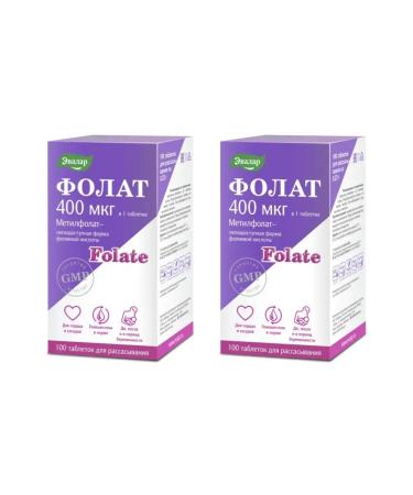 Evalar Folat 400 g (folic acid) 100 tabs 0.23 gx 2 l