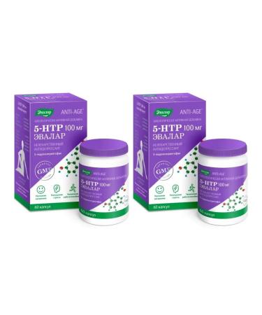 Evalar 5-hydroxitriptophan (5-HTP) 100 mg 60 capsules (0.25g) x 2 un