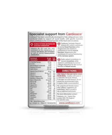 Cardioace Dietary supplies for heart health 30 tablets of 1150 mg x 2 l - Buy Online on GoSupps.com
