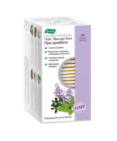 Evalar Bio tea for diabetes (20 filter packages 2 g) x 1 package