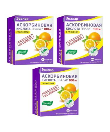 Evalar Ascorbic acid 100 mg 60 tab x 3