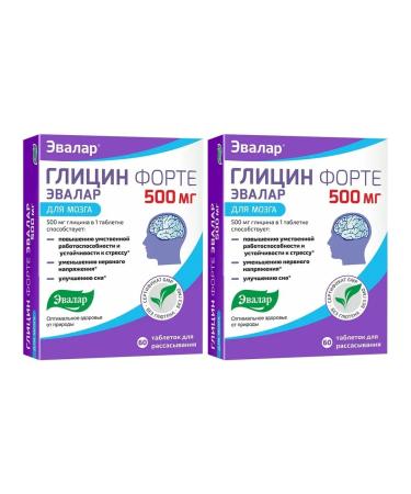 Evalar Glycine Fort 500 mg 60 tab for resorption (0.58g) x 2 un