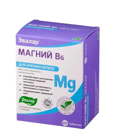Evalar Magnesium B6 60 Tab (1.25g)