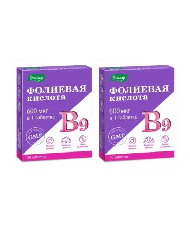 Evalar Dietary supplement folic acid with B12 and B6 (0.22 g tablets) x 2