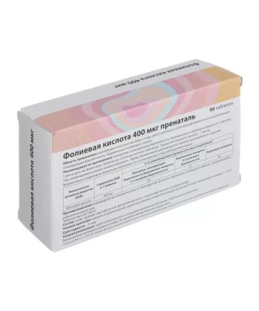 RENEWAL Folic acid 400 g prenatal 90 tablets 100 mg x 2 l - Buy Online on GoSupps.com