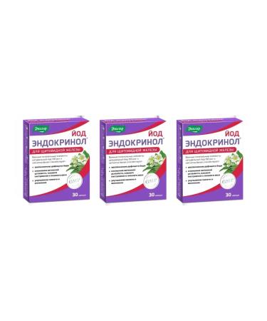Evalar Iodine endocrinol 30 capsules (0.33g) x 3 l