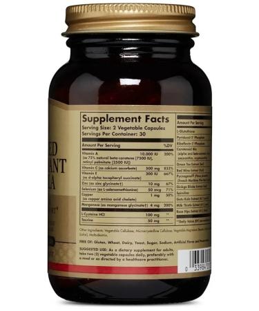 SOLGAR Advanced Antioxidant Formula 30 capsules (868 mg) - Buy Online on GoSupps.com