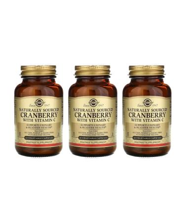 SOLGAR Natural Cranberry with Vitamin C 60 capsules (590 mg) x 3 l