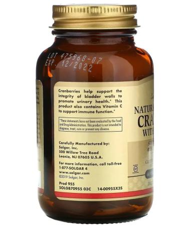 SOLGAR Natural Cranberry with Vitamin C 60 capsules (590 mg) x 3 l - Buy Online on GoSupps.com