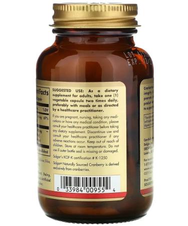 SOLGAR Natural Cranberry with Vitamin C 60 capsules (590 mg) x 3 l - Buy Online on GoSupps.com