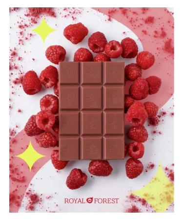 Royal Forest A set of coconut raspberry chocolate (vegan) 8pcs 50g - Buy Online on GoSupps.com