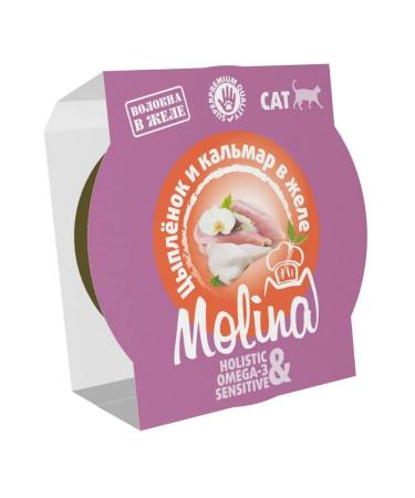 Molina Lamister for cats chicken and squid in jelly 75 g x 12 pcs - Buy Online on GoSupps.com