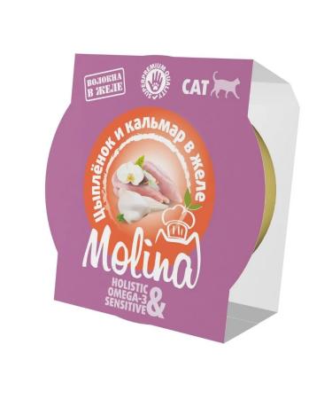 Molina Lamister for cats chicken and squid in jelly 75 g x 12 pcs - Buy Online on GoSupps.com