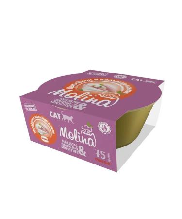 Molina Lamister for cats chicken and squid in jelly 75 g x 12 pcs - Buy Online on GoSupps.com