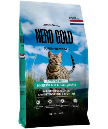 NERO GOLD Dry food for sterilized cats turkey vegetables 3 kg