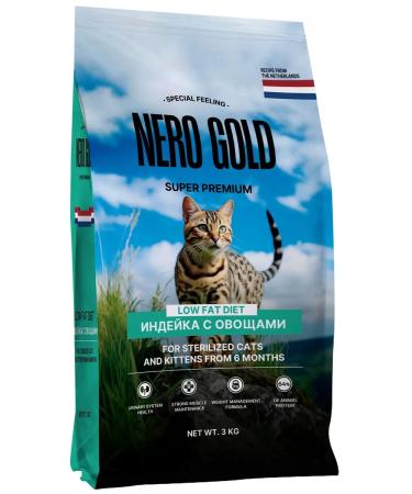 NERO GOLD Dry food for sterilized cats turkey vegetables 3 kg - Buy Online on GoSupps.com