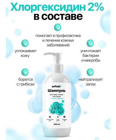 Softail Shampoo for dogs and cats with chlorhexidine 2% - Buy Online on GoSupps.com
