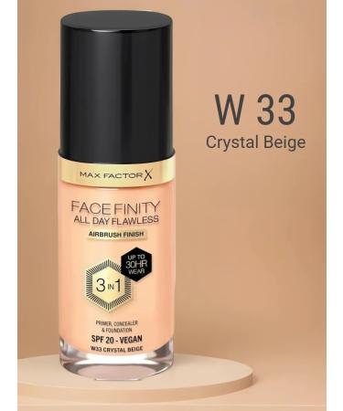 MAX FACTOR FaceFinity 3 tonal base in 1 tone W33 Crystal Beige