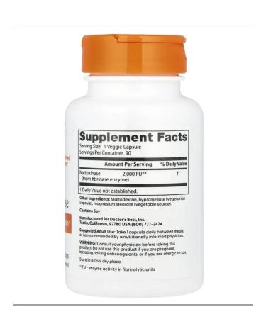 Doctor's Best NATTOKINAZ 2000FU 90 plant capsules - Buy Online on GoSupps.com