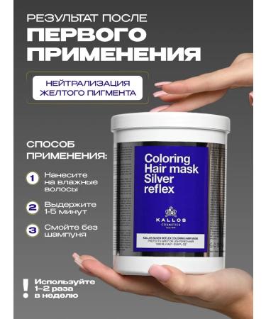 Kallos Cosmetics Tinting hair balm from yellowness Kallos Silver 1l - Buy Online on GoSupps.com
