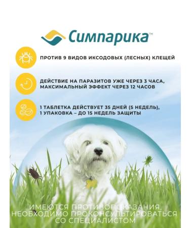 Zoetis Simeparika tablets from fleas and ticks for dogs 2.6 - 5 kg - Buy Online on GoSupps.com