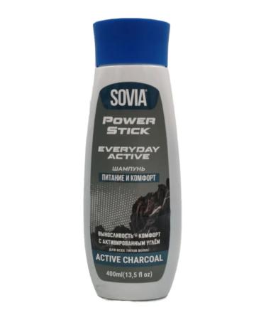 Sovia Male shampoo 400 ml. Nutrition and comfort with coal 3 pieces - Buy Online on GoSupps.com