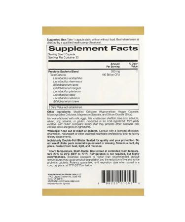 California Gold Nutrition Probiotics 100 billion CFs 30 plant capsules - Buy Online on GoSupps.com