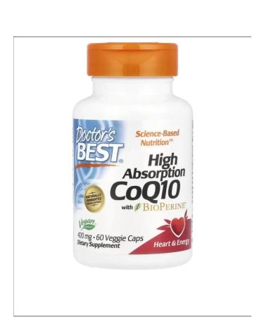 Doctor's Best Coenzyme Q10 (CoQ10 with Bioperine) 4OO MG 60 gel capsules