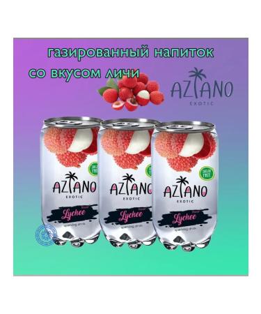 AZIANO Asiano -carbonated drink Lichs without sugar 3pcs 350ml - Buy Online on GoSupps.com