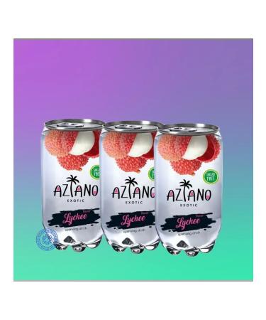 AZIANO Asiano -carbonated drink Lichs without sugar 3pcs 350ml - Buy Online on GoSupps.com