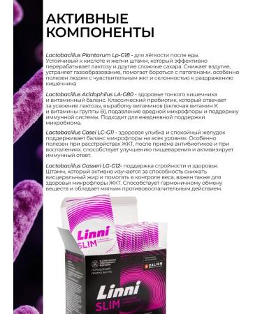 Linni Probiotics and prebiotics complex SLIM Control of appetite Sasha - Buy Online on GoSupps.com
