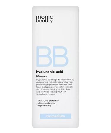 MONIC BEAUTY BB cream with Medium hyaluronic acid tone 02 50 ml 1 pc - Buy Online on GoSupps.com