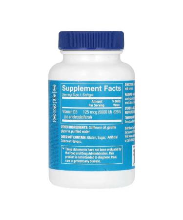 The Vitamin Shoppe Vitamin D3 125 g (5000 IU) 200 capsules - Buy Online on GoSupps.com