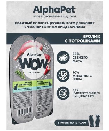 AlphaPet Wow slices in sauce rabbit with giblets 80g (15 pieces)