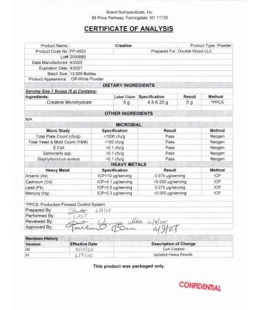 Double Wood Supplements Powder creatine monohydrate 500 g USA - Buy Online on GoSupps.com