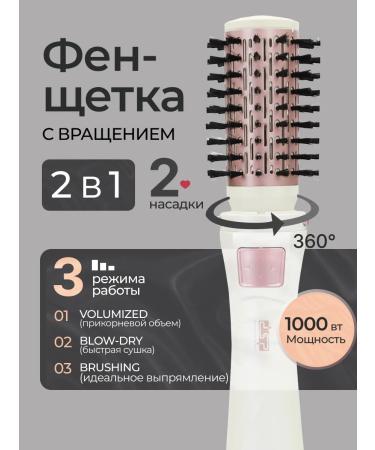 Hair brush brushing with rotation