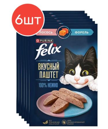 FELIX Food delicious paste for cats salmon and trout 75 g 6pcs