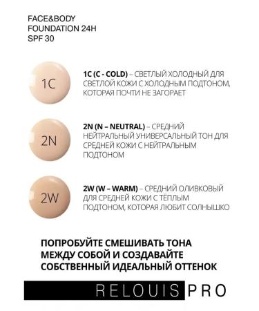 RELOUIS Tonal Cream Pro Face & Body Foundation 24h tone 2W - Buy Online on GoSupps.com