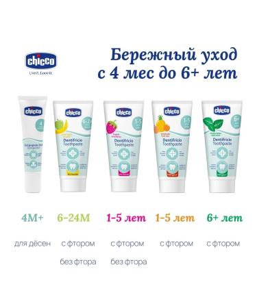 CHICCO Baby toothpaste without fluorine for milk teeth from the year - Buy Online on GoSupps.com